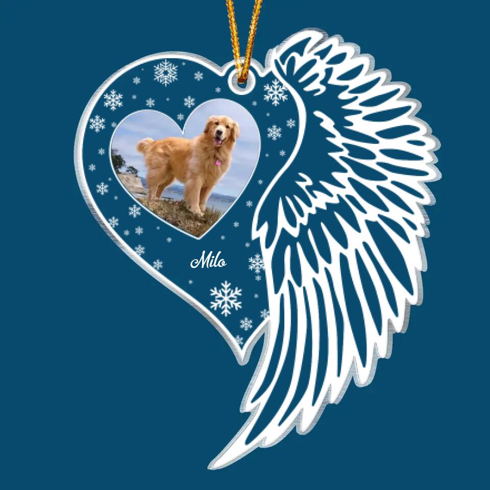 Your Wings Were Ready But Our Hearts Were Not 
 - Personalized Photo Mica Ornament - Christmas Gift For Dog Lover