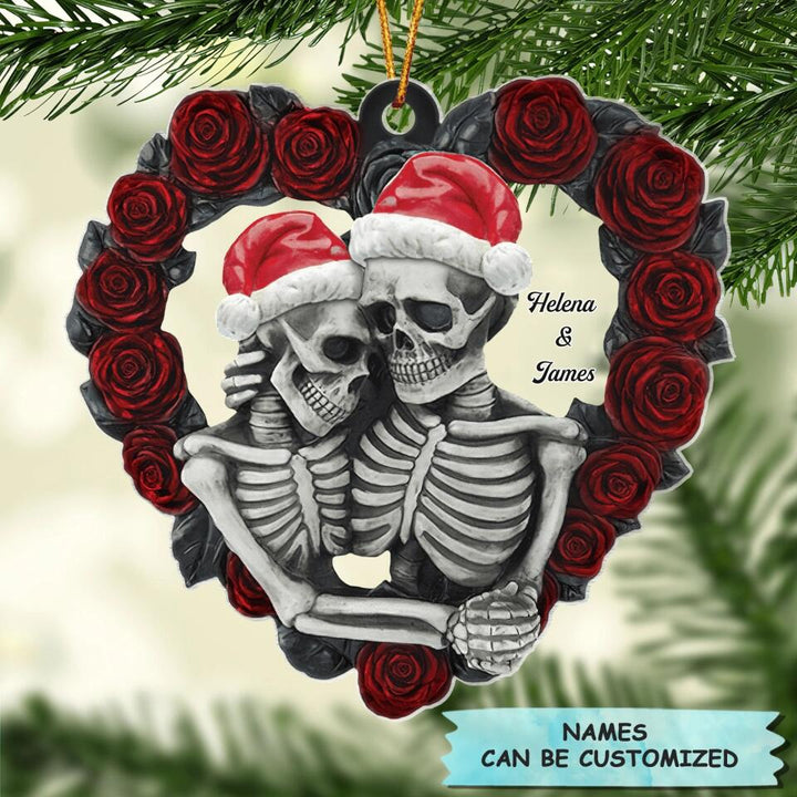 Personalized Mica Ornament - Gift For Couple - Skeleton Couple Christmas ARND0014