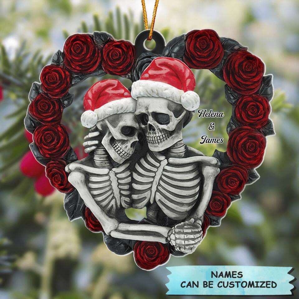 Personalized Mica Ornament - Gift For Couple - Skeleton Couple Christmas ARND0014