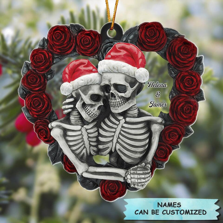 Personalized Mica Ornament - Gift For Couple - Skeleton Couple Christmas ARND0014
