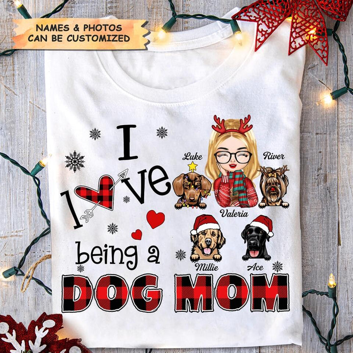 Personalized T-shirt - Gift For Dog Lover - I Love Being A Dog Mom ARND005