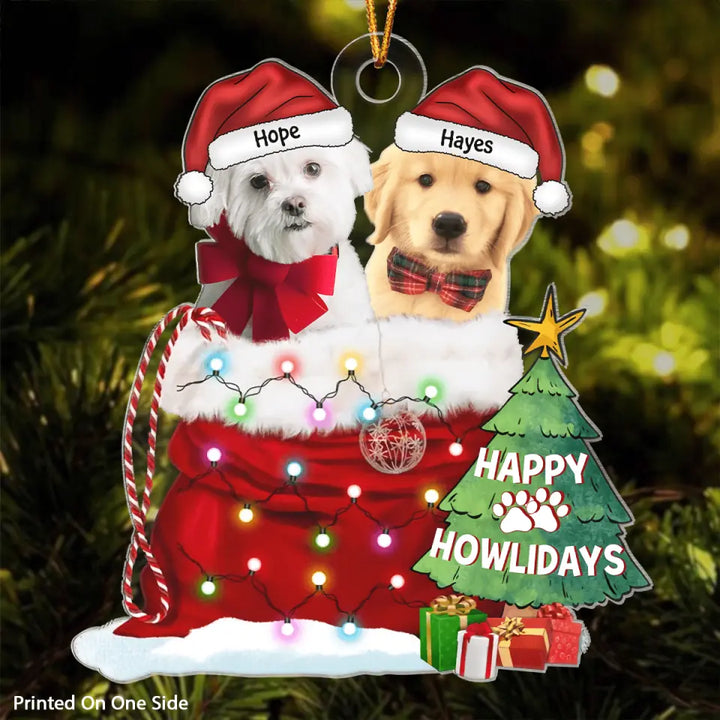 Personalized Photo Mica Ornament - Gift For Pet Lover - Dog, Cat Merry Christmas ARND037 AGCTD005