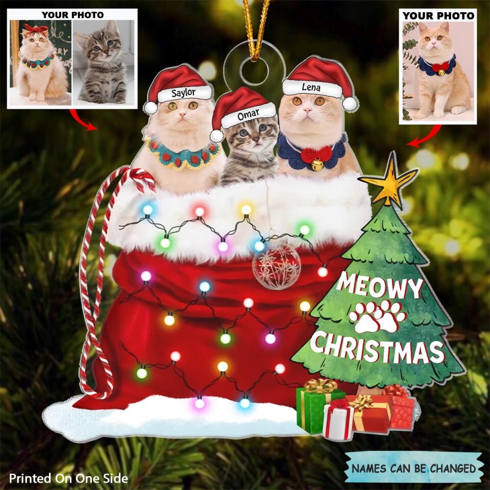Personalized Photo Mica Ornament - Gift For Pet Lover - Dog, Cat Merry Christmas ARND037 AGCTD005