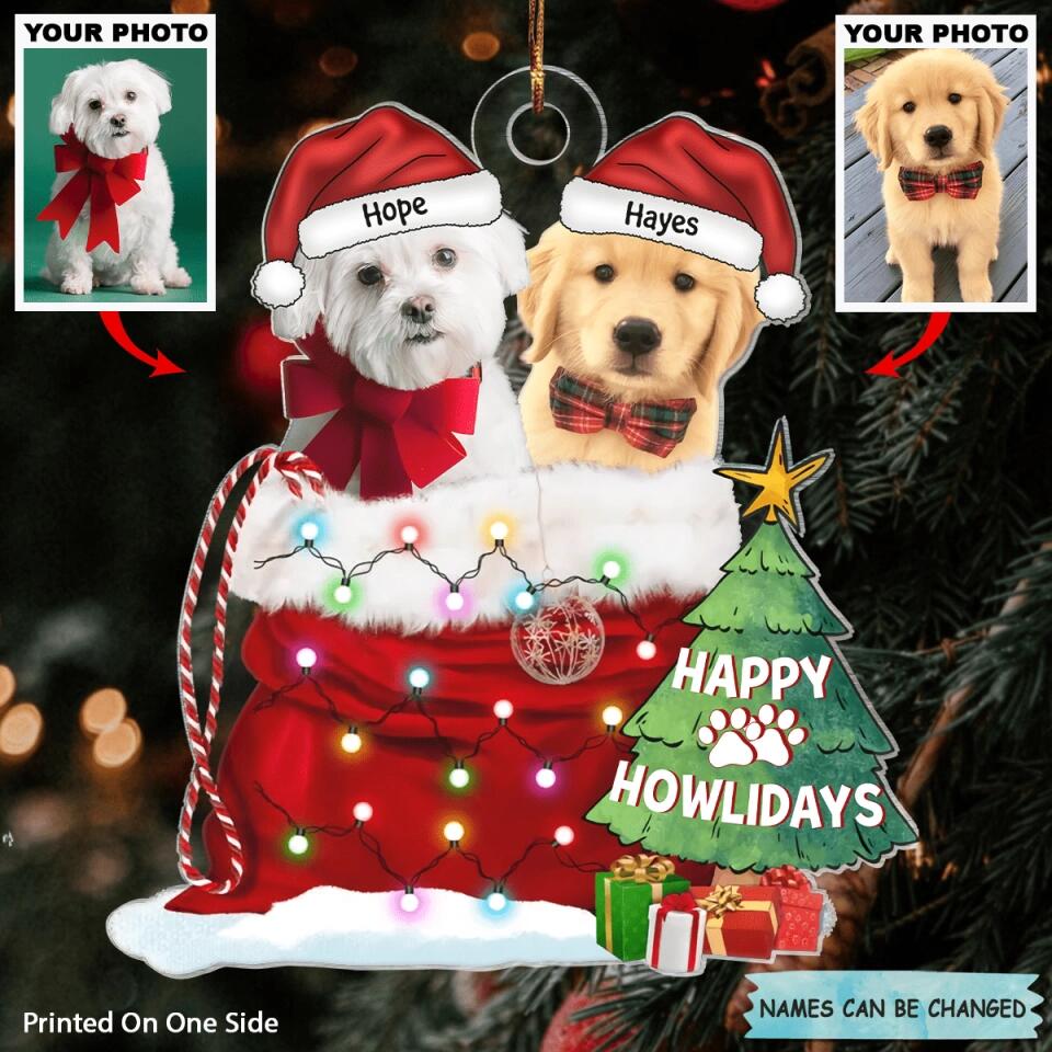 Personalized Photo Mica Ornament - Gift For Pet Lover - Dog, Cat Merry Christmas ARND037 AGCTD005