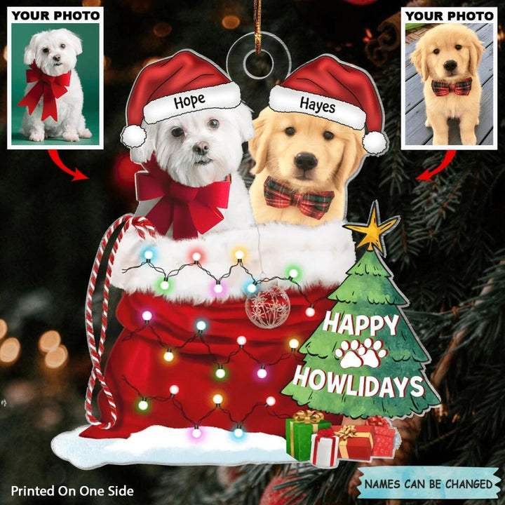 Personalized Photo Mica Ornament - Gift For Pet Lover - Dog, Cat Merry Christmas ARND037 AGCTD005