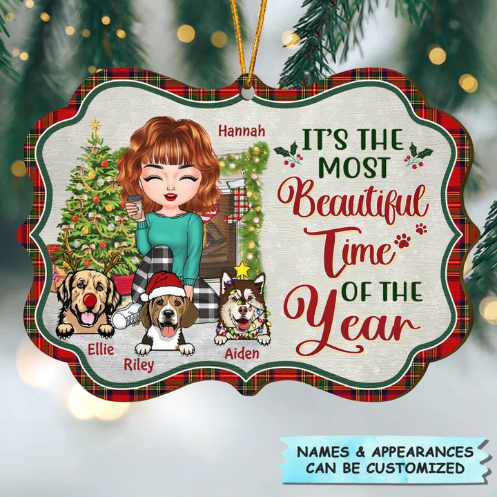 Personalized Wood Ornament - Gift For Dog Lover - Just A Girl Who Loves Dogs And Christmas ARND0014