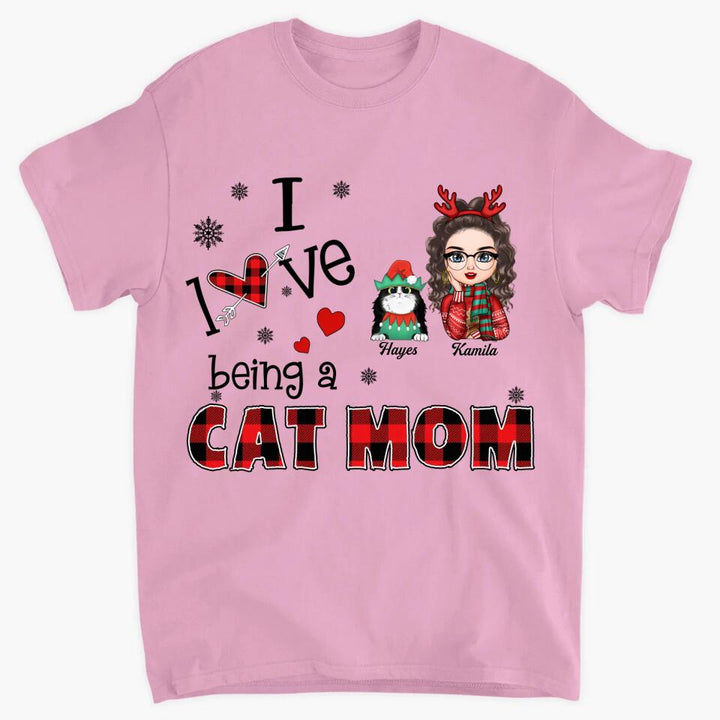 Personalized T-shirt - Gift For Cat Lover - I Love Being A Cat Mom ARND005