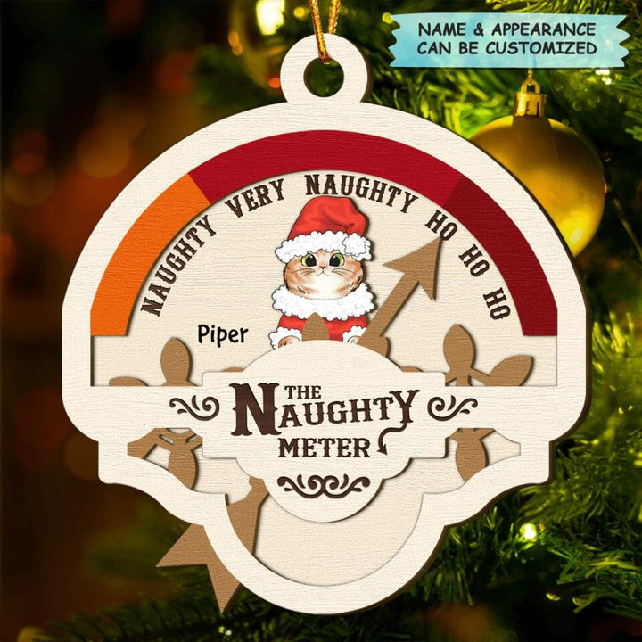 Personalized Layer Wood Ornament - Gift For Pet Lover - The Naughty Meter ARND0014