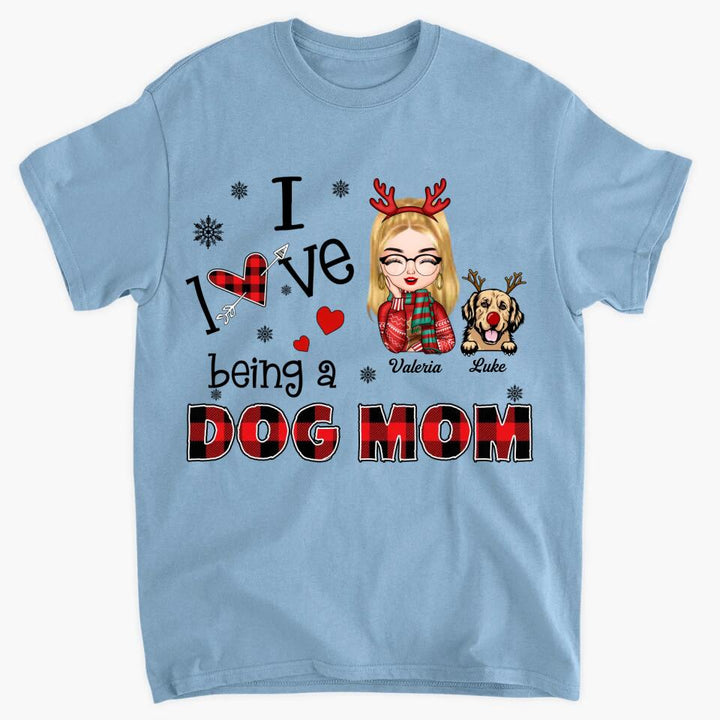 Personalized T-shirt - Gift For Dog Lover - I Love Being A Dog Mom ARND005