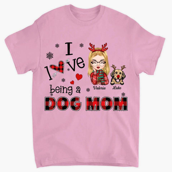 Personalized T-shirt - Gift For Dog Lover - I Love Being A Dog Mom ARND005