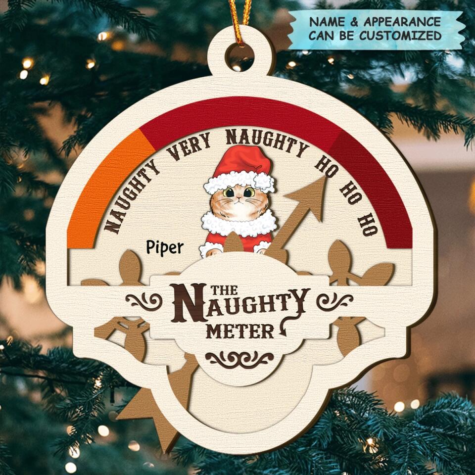 Personalized Layer Wood Ornament - Gift For Pet Lover - The Naughty Meter ARND0014