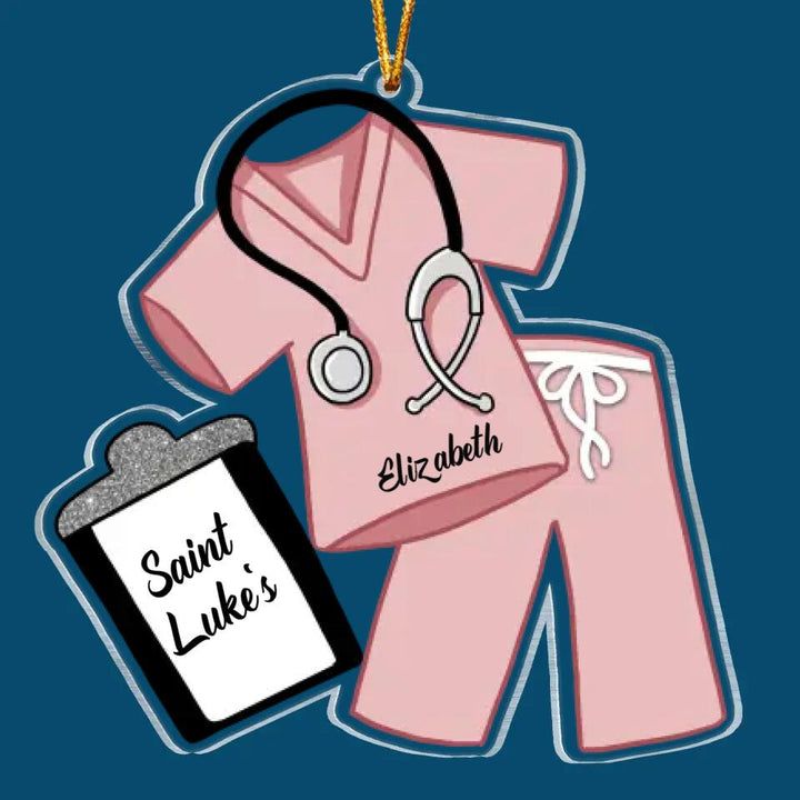 Personalized Mica Ornament - Gift For Nurse - Scrub Life ARND0014