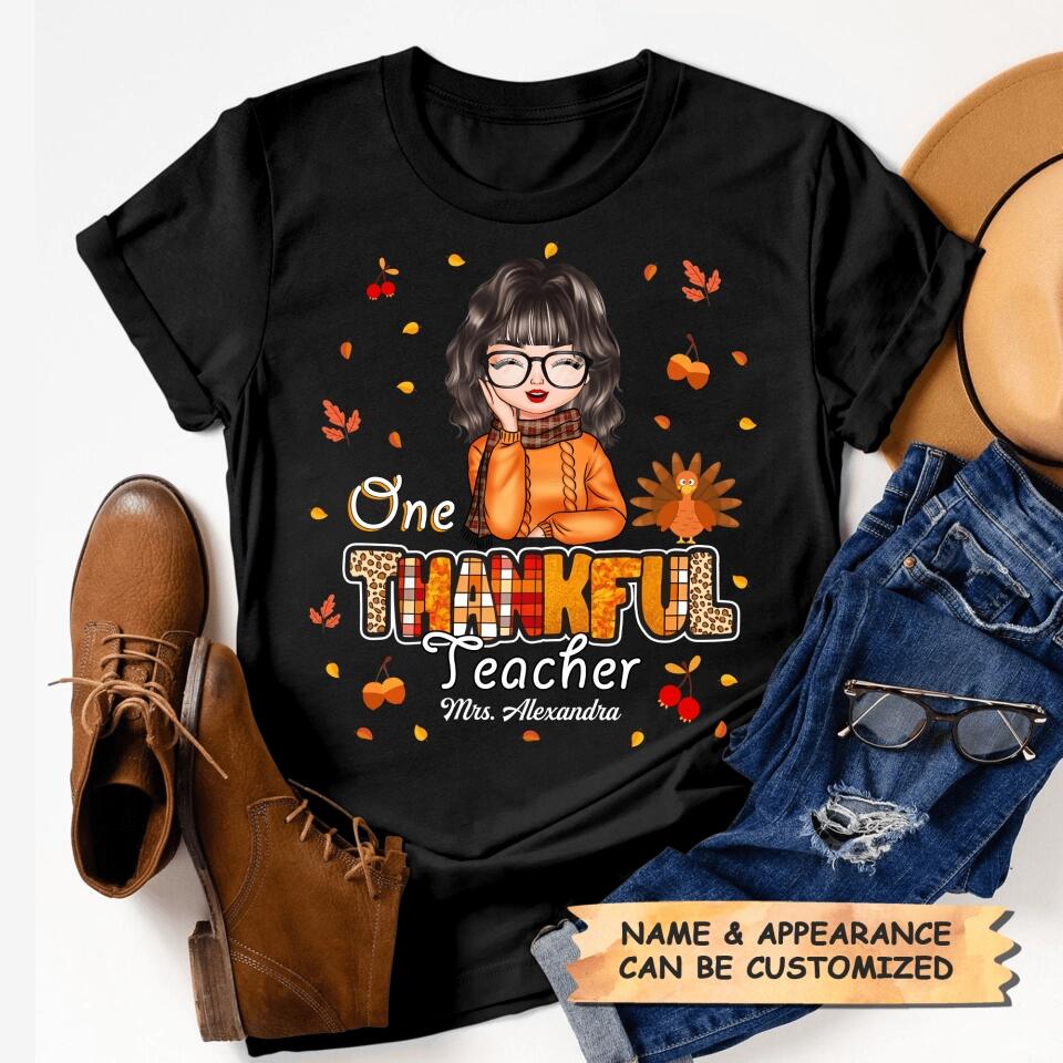 Personalized T-shirt - Gift For Teacher - One Thankful Teacher ARND0014