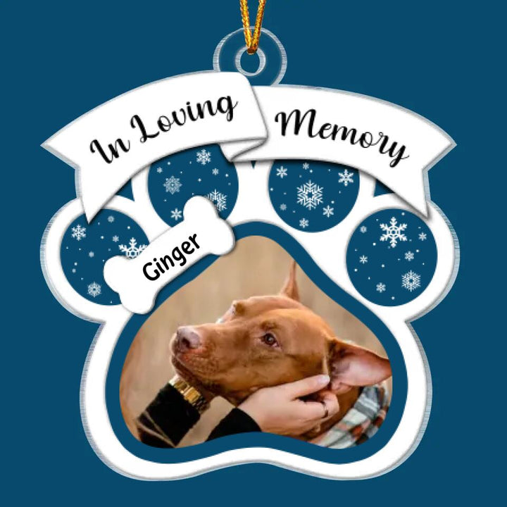 In Loving Memory - Personalized Photo Mica Ornament - Christmas Gift For Dog Lover