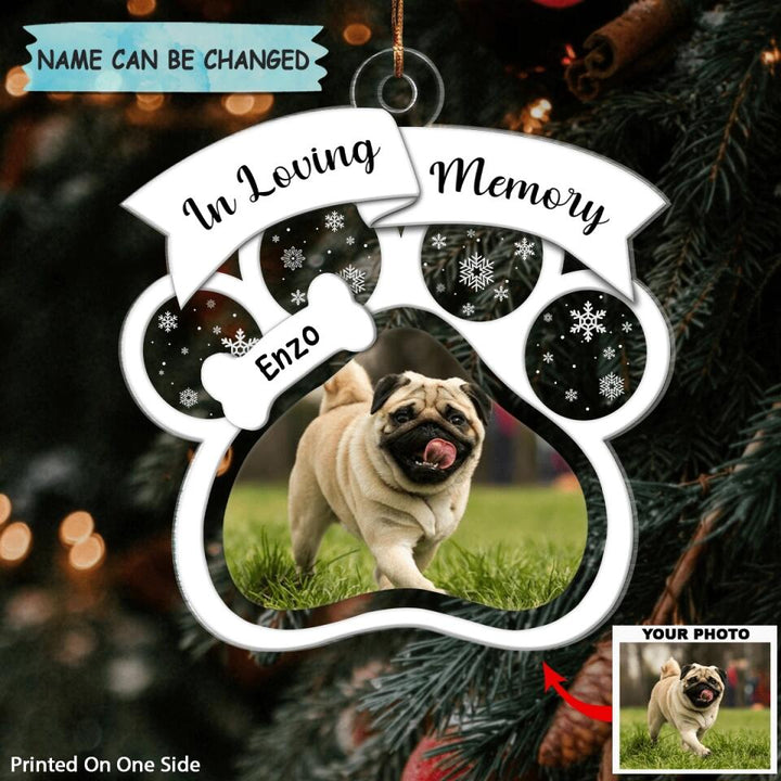 In Loving Memory - Personalized Photo Mica Ornament - Christmas Gift For Dog Lover