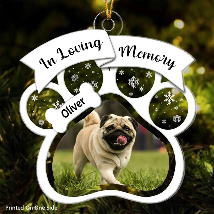 In Loving Memory - Personalized Photo Mica Ornament - Christmas Gift For Dog Lover