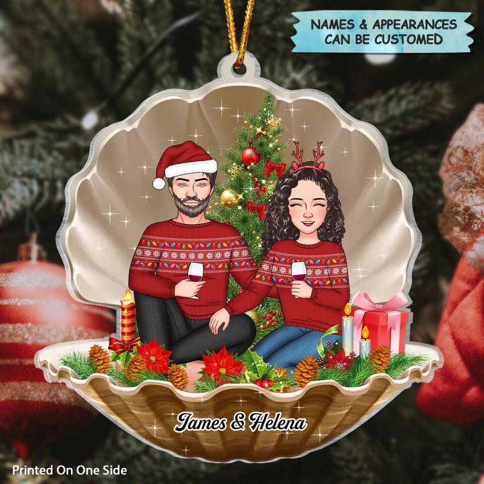 Personalized Mica Ornament - Gift For Couple - Merry Christmas Darling ARND005