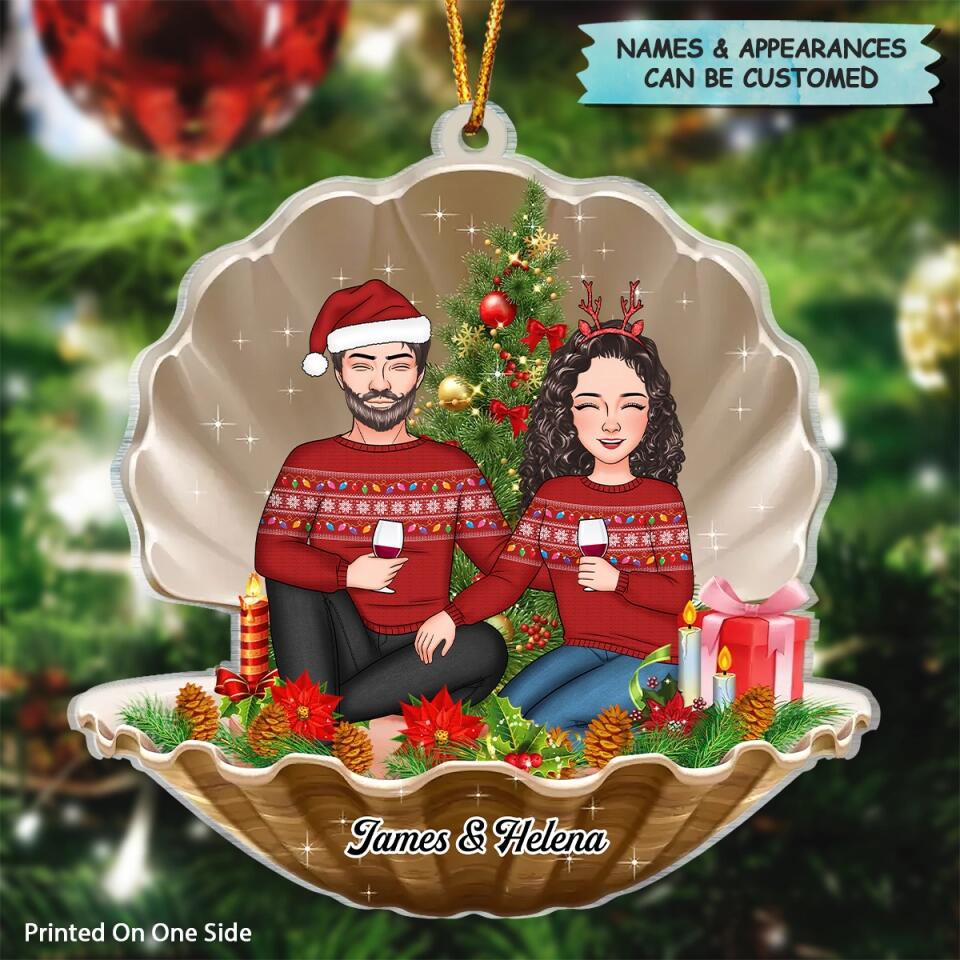 Personalized Mica Ornament - Gift For Couple - Merry Christmas Darling ARND005