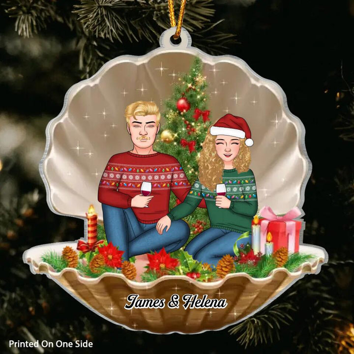 Personalized Mica Ornament - Gift For Couple - Merry Christmas Darling ARND005