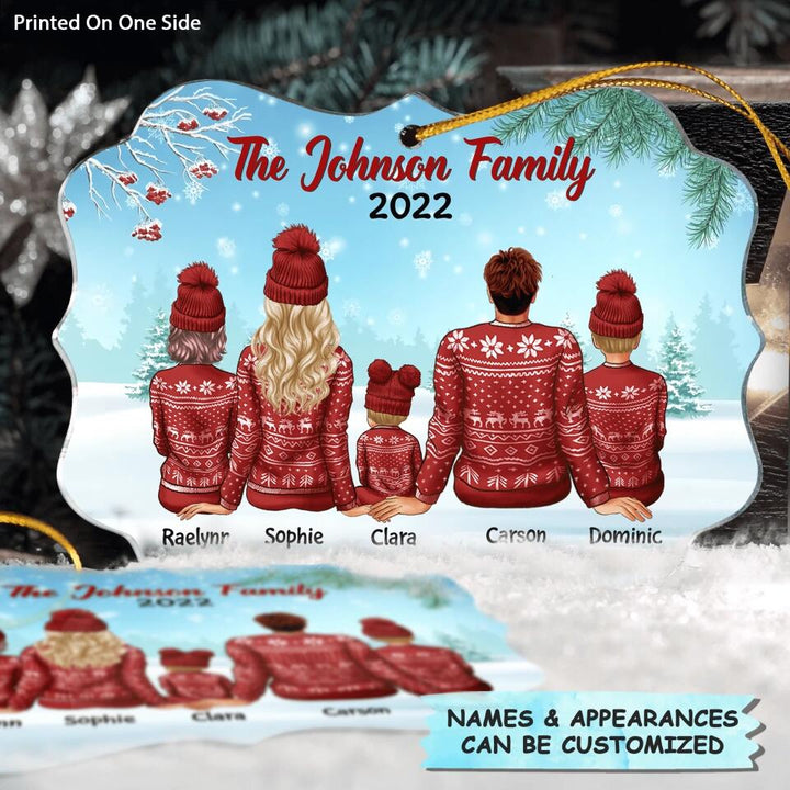 Personalized Mica Ornament - Gift For Family Member - Family In The Snow ARND0014