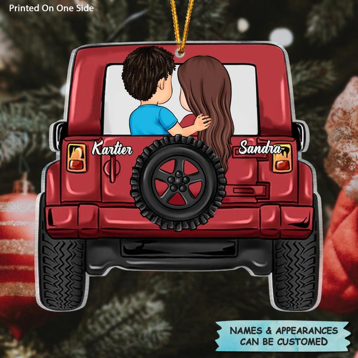 Personalized Mica Ornament - Gift For Couple - Couple Jeep ARND0014