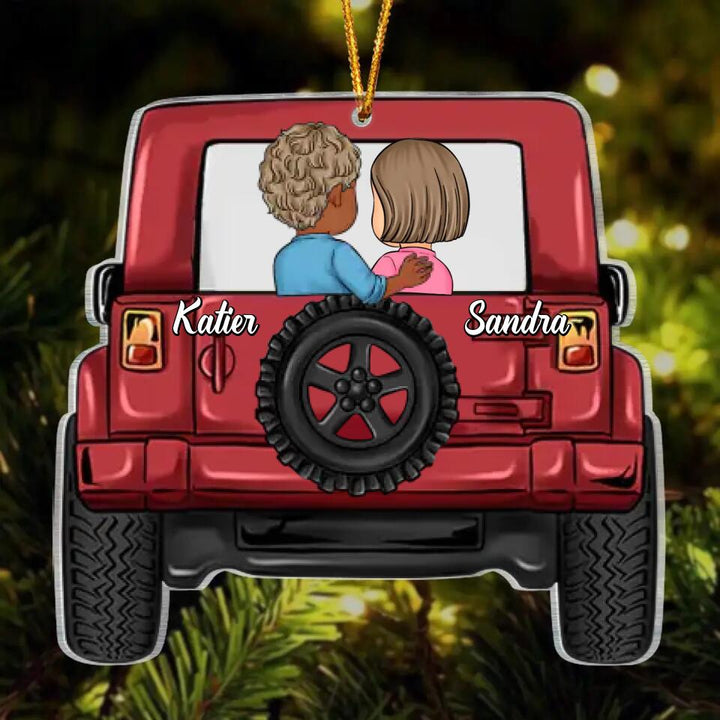 Personalized Mica Ornament - Gift For Couple - Couple Jeep ARND0014