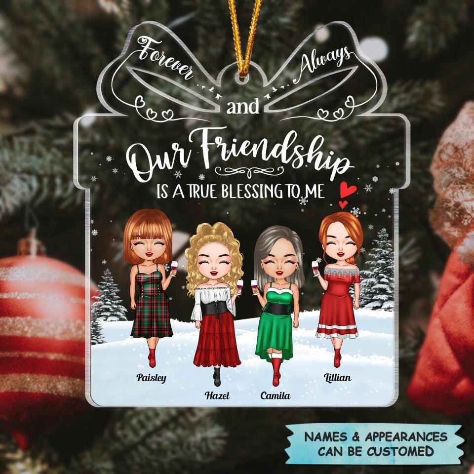 Personalized Mica Ornament - Gift For Friend - Our Friendship Is A True Blessing ARND0014