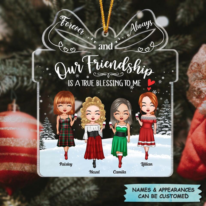 Personalized Mica Ornament - Gift For Friend - Our Friendship Is A True Blessing ARND0014
