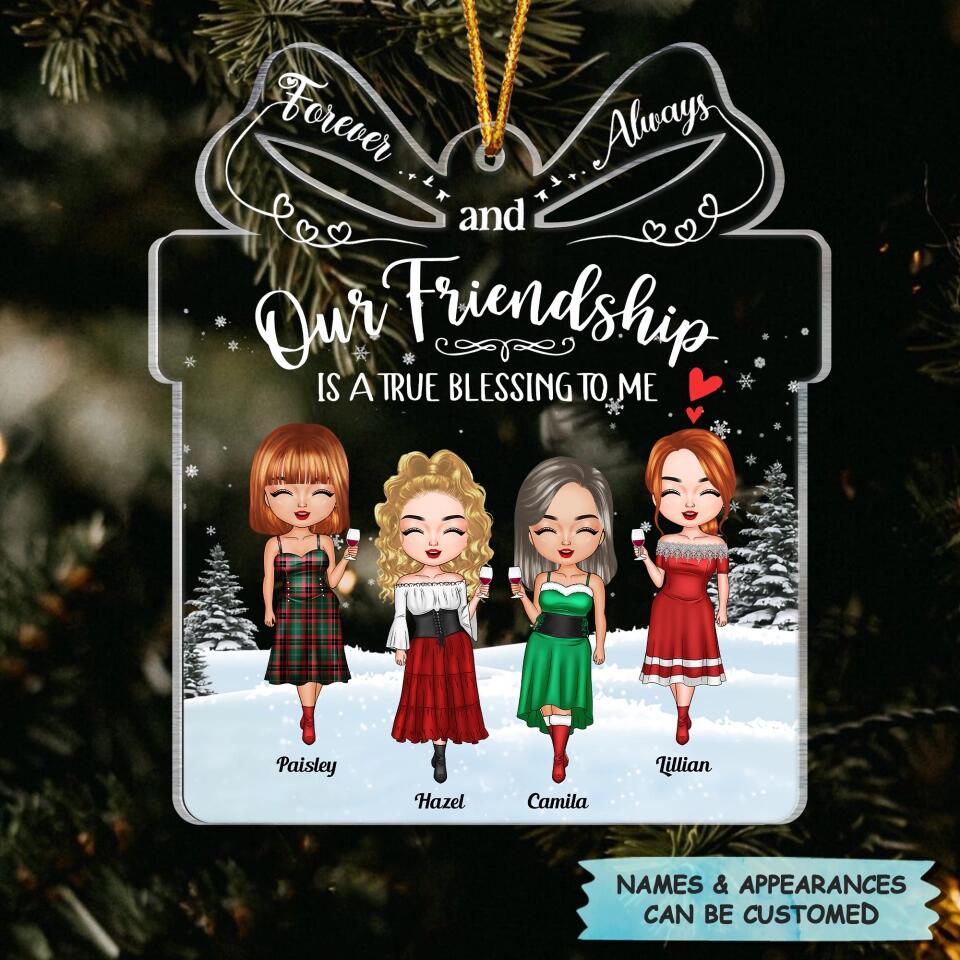 Personalized Mica Ornament - Gift For Friend - Our Friendship Is A True Blessing ARND0014