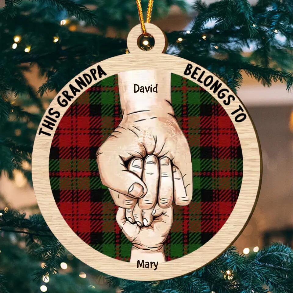 Personalized Layer Wood Ornament - Gift For Grandpa - This Grandpa Belongs To ARND018