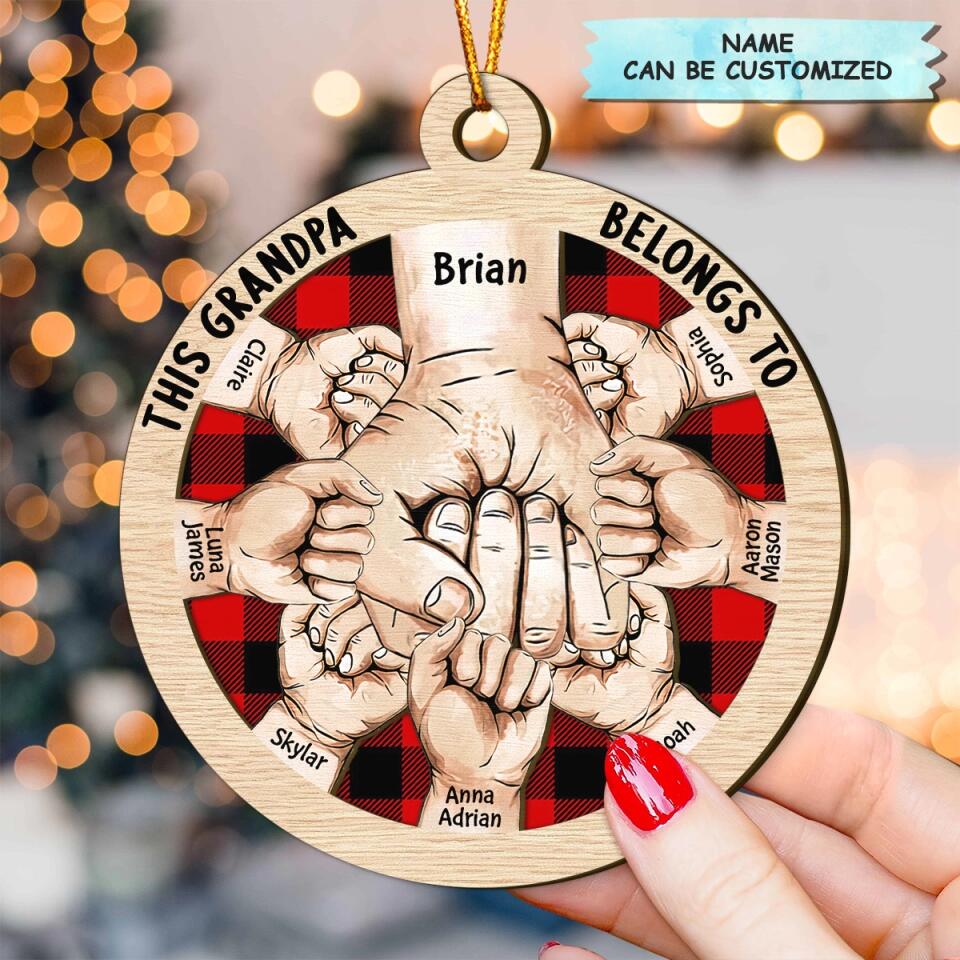 Personalized Layer Wood Ornament - Gift For Grandpa - This Grandpa Belongs To ARND018