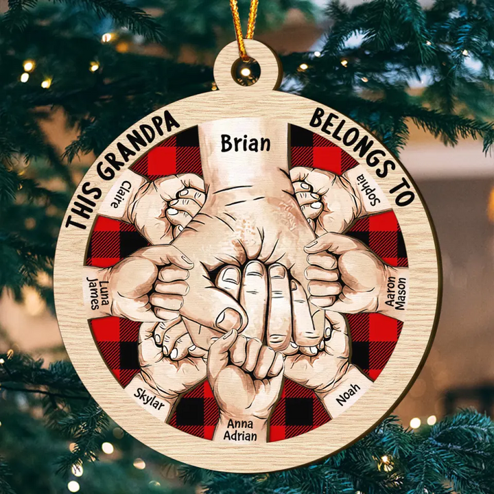 Personalized Layer Wood Ornament - Gift For Grandpa - This Grandpa Belongs To ARND018