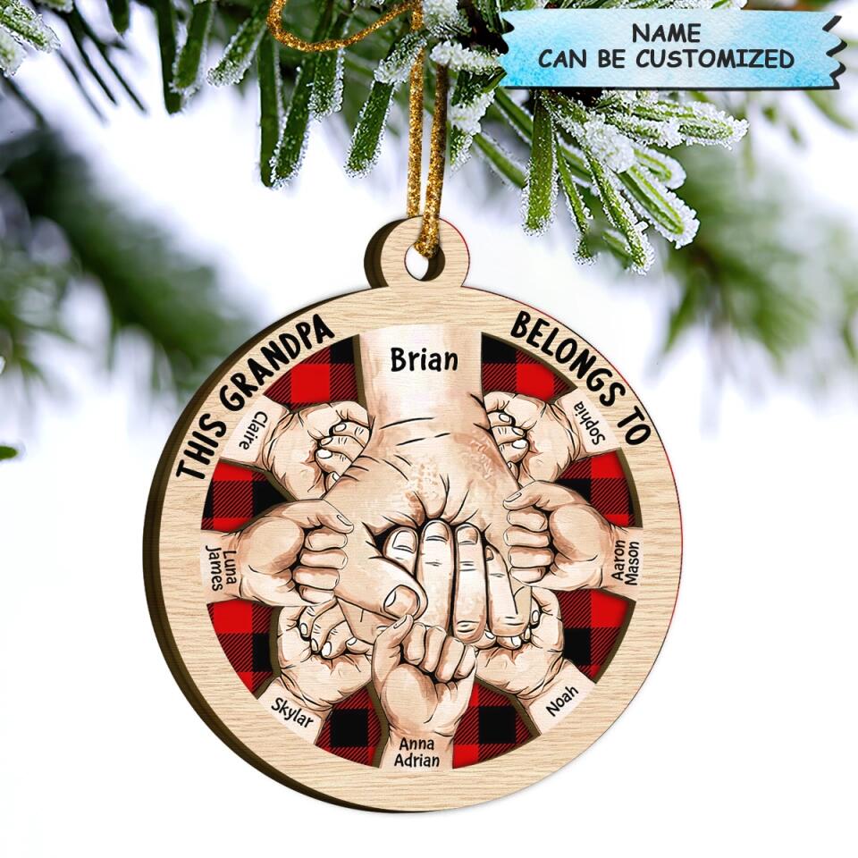 Personalized Layer Wood Ornament - Gift For Grandpa - This Grandpa Belongs To ARND018