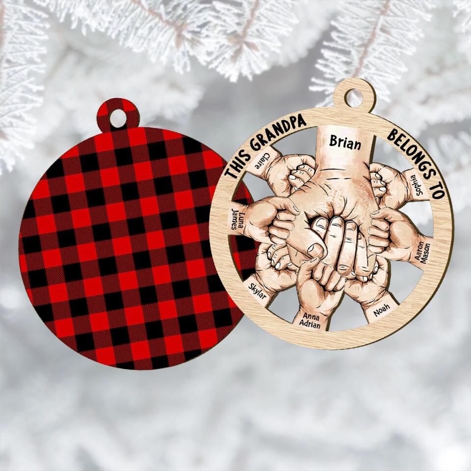 Personalized Layer Wood Ornament - Gift For Grandpa - This Grandpa Belongs To ARND018