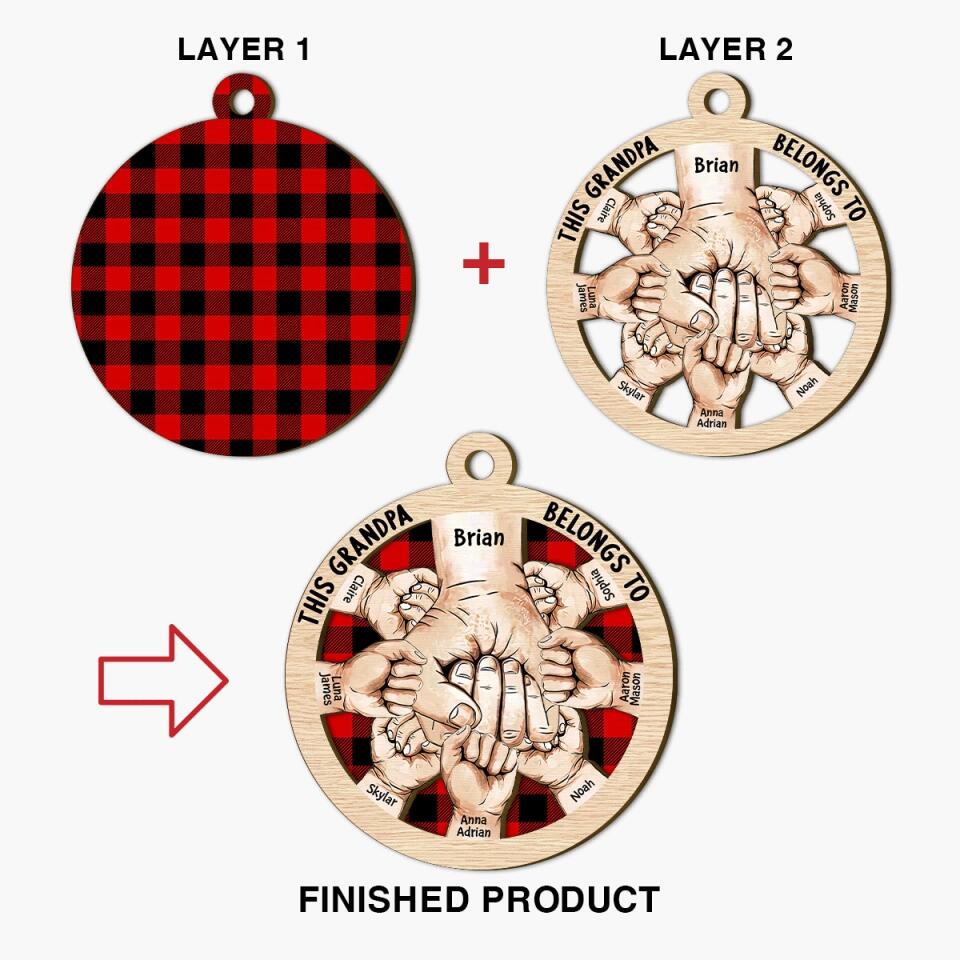 Personalized Layer Wood Ornament - Gift For Grandpa - This Grandpa Belongs To ARND018