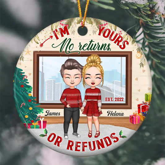 Personalized Ceramic Ornament - Gift For Couple - No Return Or Refund ARND0014