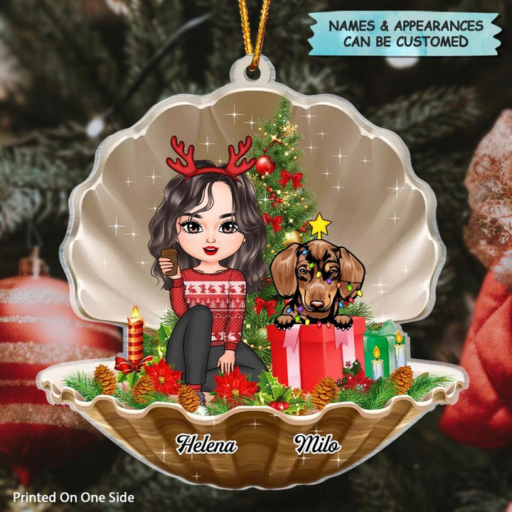 Personalized Mica Ornament - Gift For Dog Lover - Merry Christmas ARND005