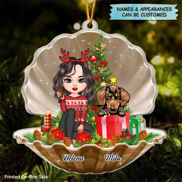 Personalized Mica Ornament - Gift For Dog Lover - Merry Christmas ARND005