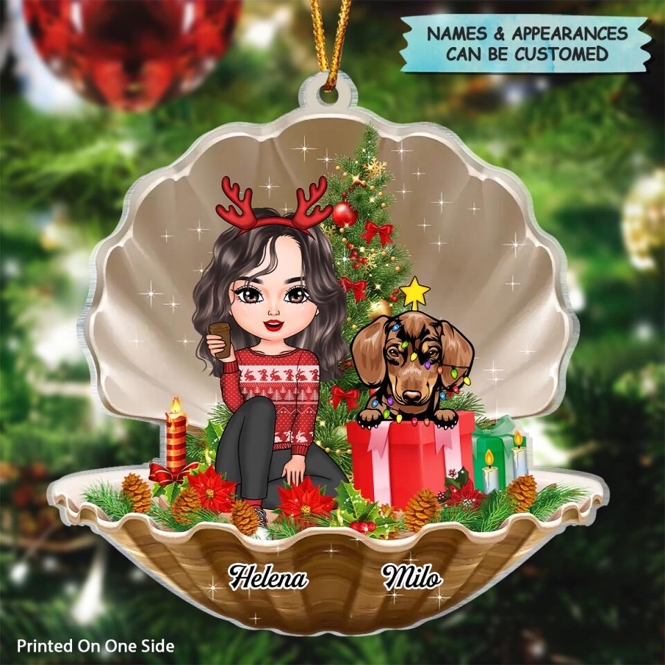 Personalized Mica Ornament - Gift For Dog Lover - Merry Christmas ARND005