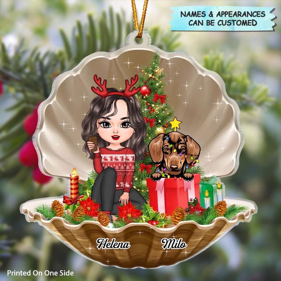 Personalized Mica Ornament - Gift For Dog Lover - Merry Christmas ARND005