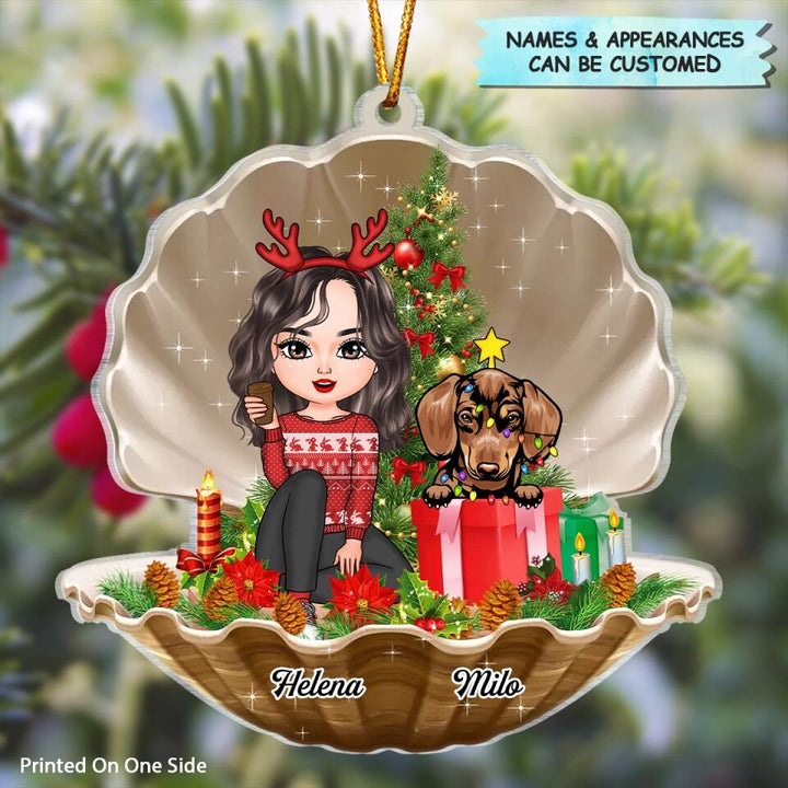 Personalized Mica Ornament - Gift For Dog Lover - Merry Christmas ARND005