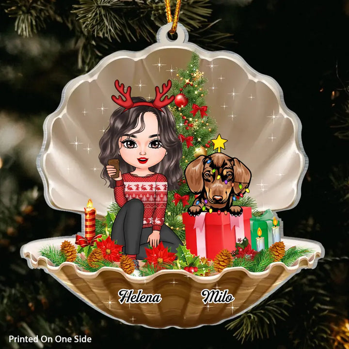 Personalized Mica Ornament - Gift For Dog Lover - Merry Christmas ARND005