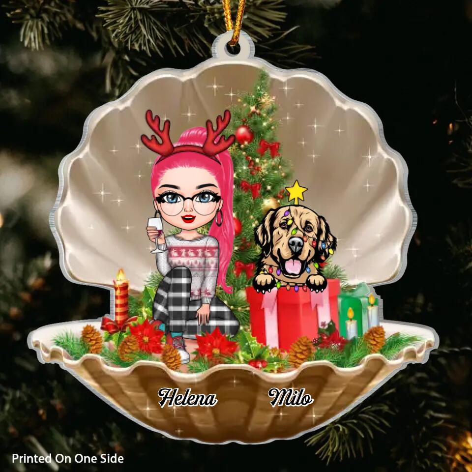 Personalized Mica Ornament - Gift For Dog Lover - Merry Christmas ARND005