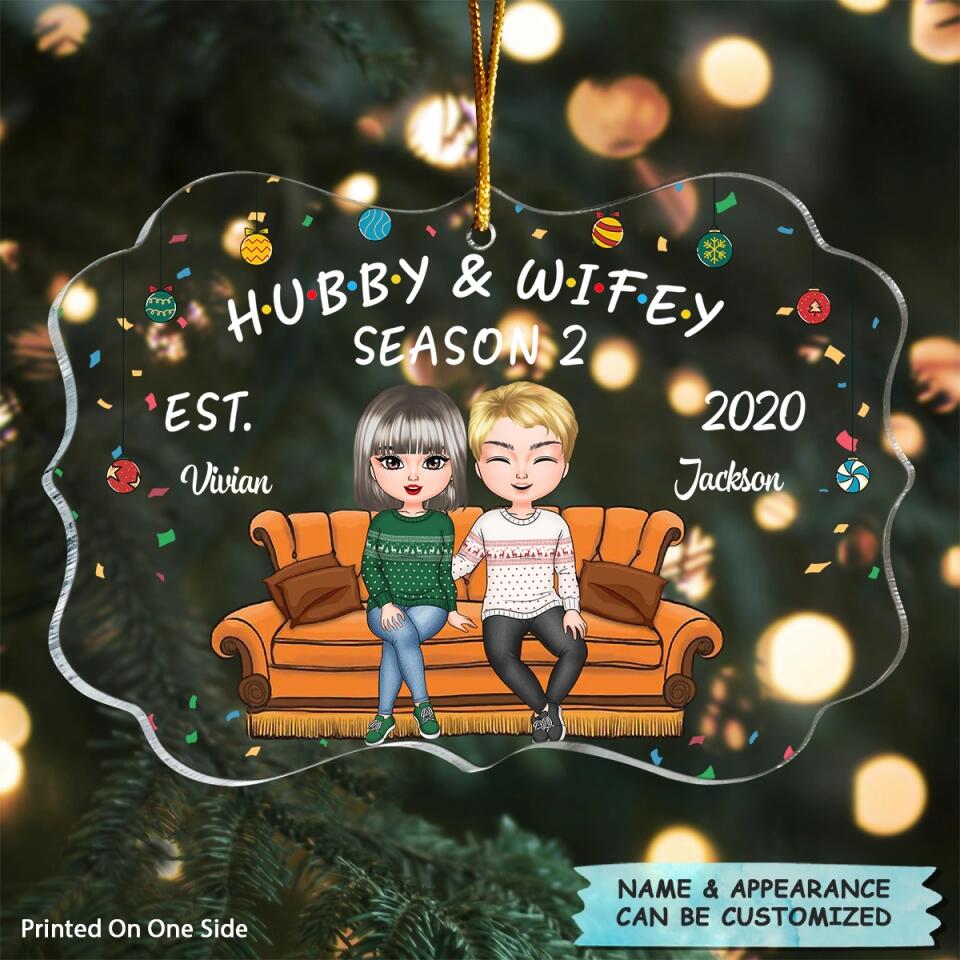 Personalized Mica Ornament - Gift For Couple - Hubby And Wifey ARND018