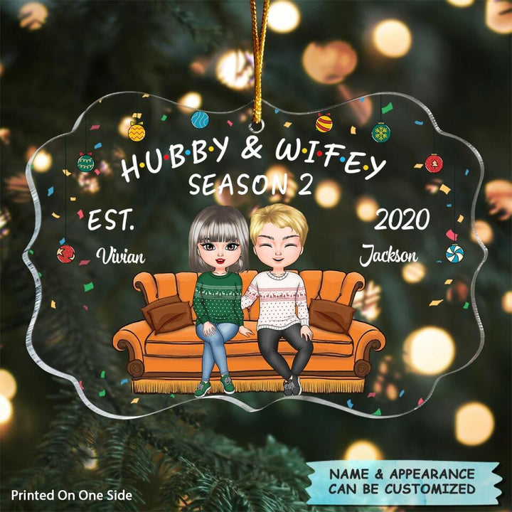 Personalized Mica Ornament - Gift For Couple - Hubby And Wifey ARND018