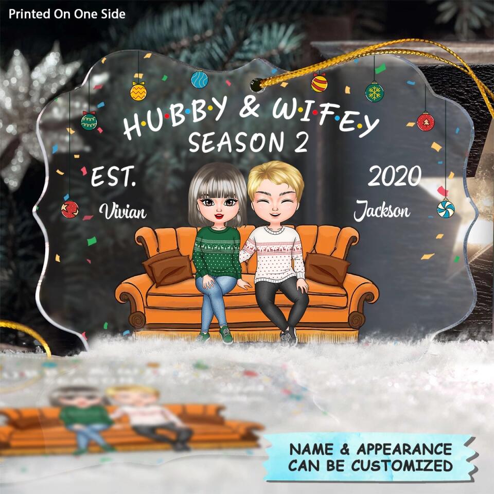 Personalized Mica Ornament - Gift For Couple - Hubby And Wifey ARND018