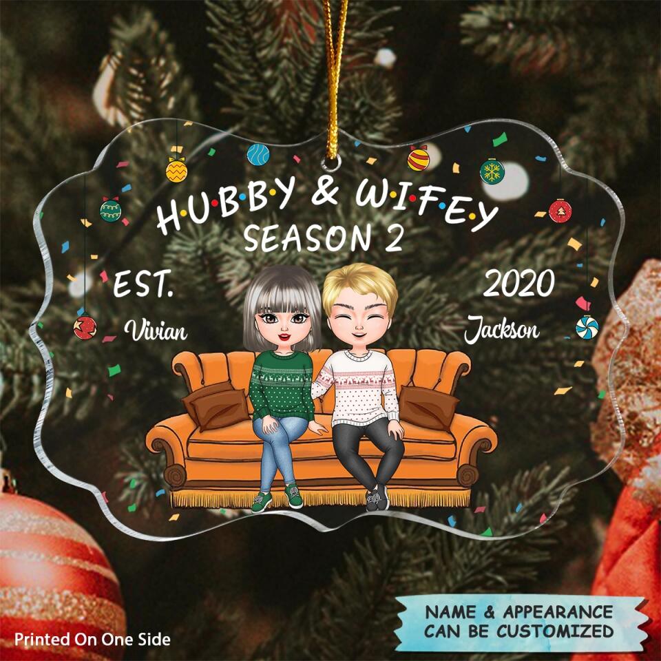 Personalized Mica Ornament - Gift For Couple - Hubby And Wifey ARND018