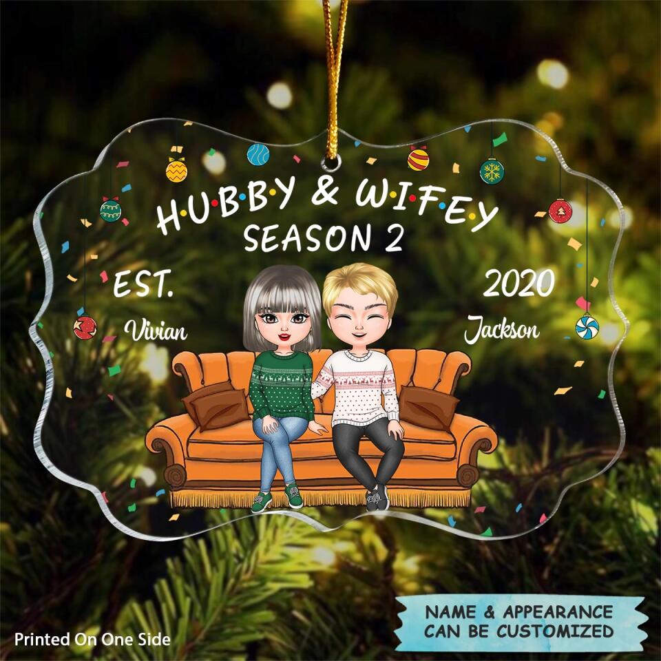 Personalized Mica Ornament - Gift For Couple - Hubby And Wifey ARND018