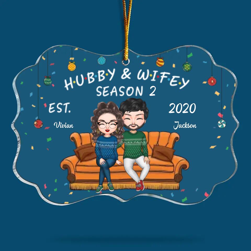 Personalized Mica Ornament - Gift For Couple - Hubby And Wifey ARND018