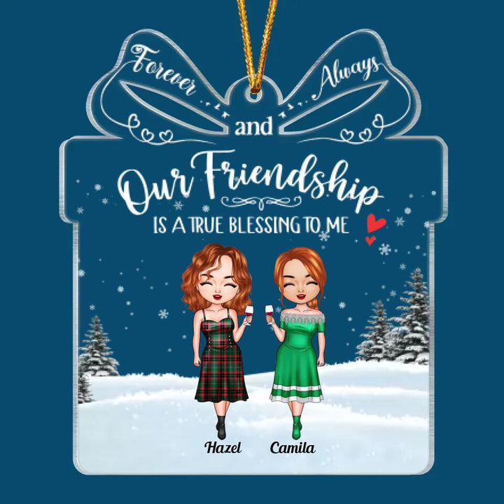 Personalized Mica Ornament - Gift For Friend - Our Friendship Is A True Blessing ARND0014